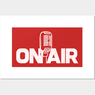 On Air podcaster dj radio voice over microphone t-shirt Posters and Art